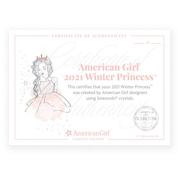 NEW American Girl WINTER PRINCESS DOLL Blonde Pink Hair Swarovski Crystal Tiara - Picture 11 of 13